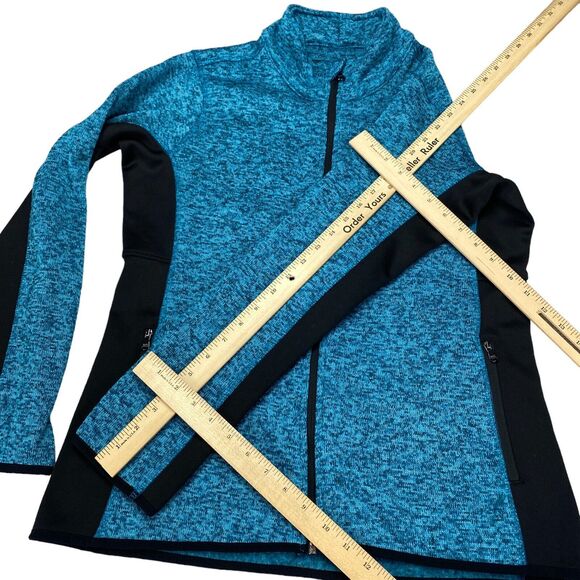 Marc New York Jacket Women Large Turquoise Space Dye Fleece Long Sleeve Full Zip - Picture 4 of 11